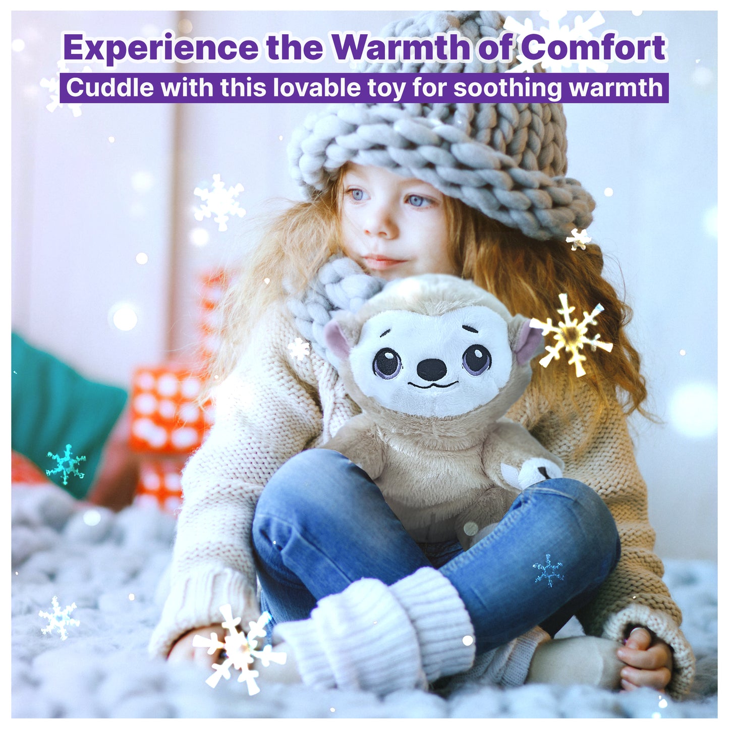 2-in1 Microwavable Heating Pad for Period Cramps + Eye mask Heating pad – Cute Stuffed Animal Heating Pad for Women & Teens, Portable Menstrual Microwave Heating Pad with Lavender Scent