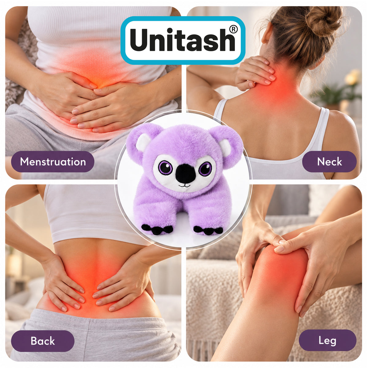 Microwavable Heating Pad for Period Cramps– Cute Stuffed Animal Heating Pad for Women & Teens, Portable Menstrual Microwave Heating Pad odorless (Koala)