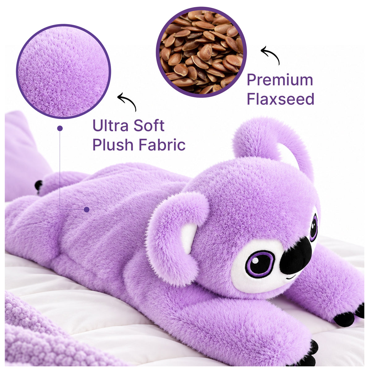 Microwavable Heating Pad for Period Cramps– Cute Stuffed Animal Heating Pad for Women & Teens, Portable Menstrual Microwave Heating Pad odorless (Koala)